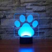 Dog Paw 3D Illusion Lamp