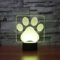 Dog Paw 3D Illusion Lamp