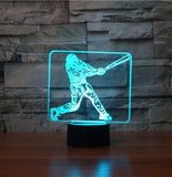 Baseball Player 3D Illusion Lamp