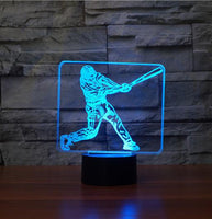 Baseball Player 3D Illusion Lamp